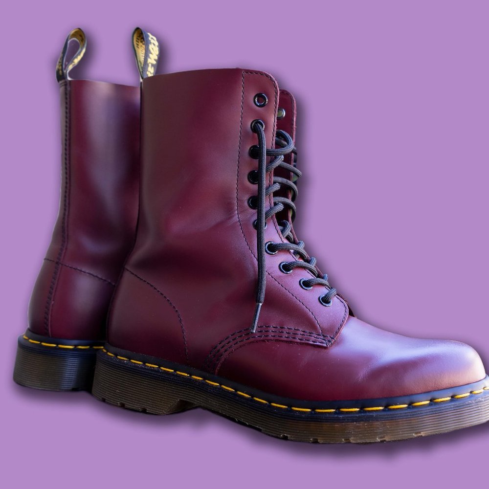 Dr. Martens 1490 Smooth Leather Mid-Calf Boots